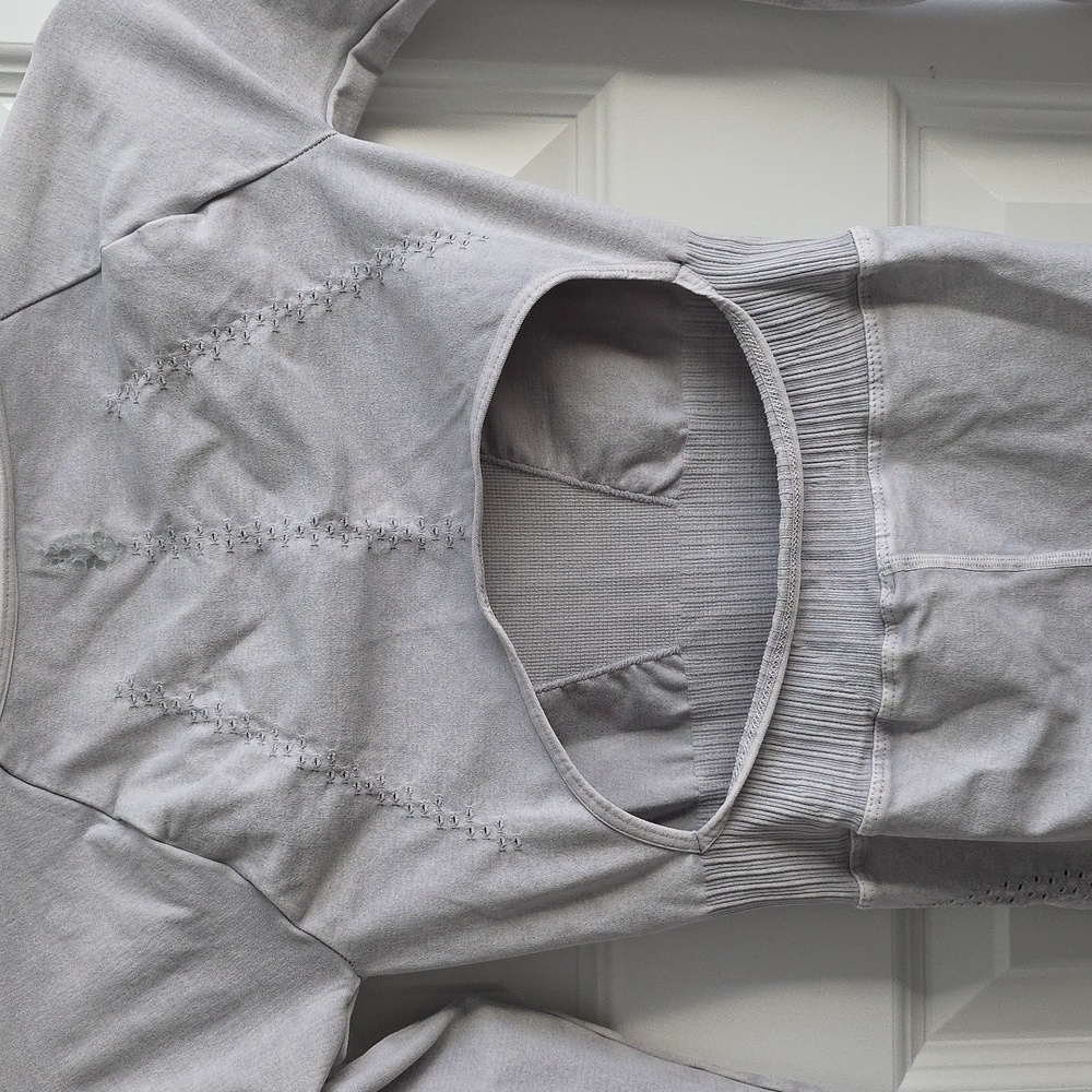 Free People Movement Good Karma Long Sleeve Onesie Ice Grey #103 - Picture 6 of 10